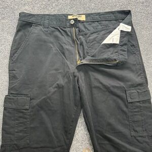 Wrangler Authentics Cargo Pants Men's 38x29 Black Full Length Utility Work Pants